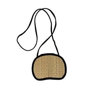 Baskets of Cambodia Saraye Tatami Crossbody Straw Woven Mini Bag Natural